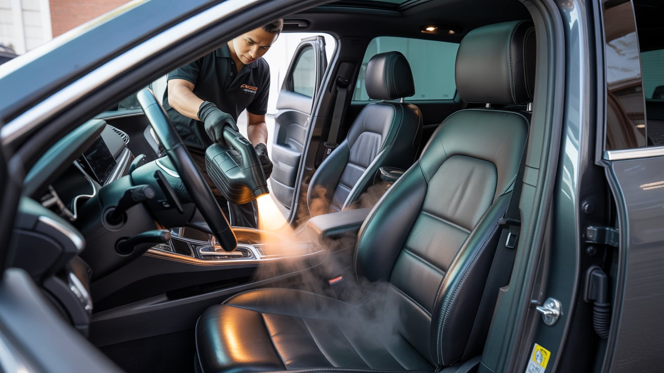Interior car detailing Jacksonville FL seats and steam