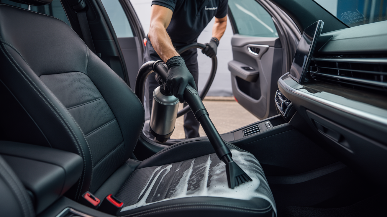 Full detail service including interior shampoo