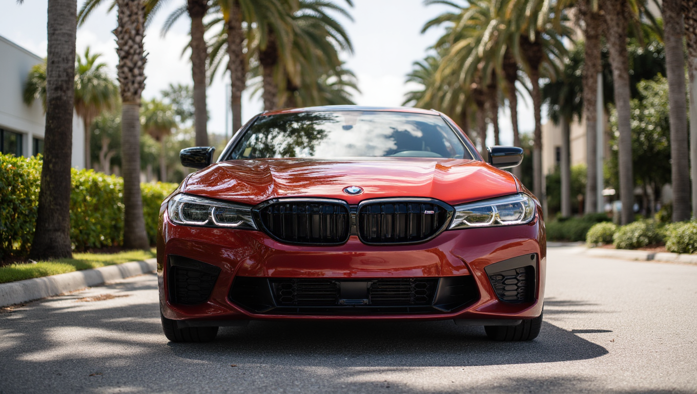 Professional mobile auto detailing Jacksonville FL BMW sports car portrait